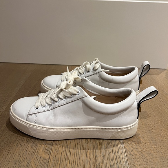 Stuart Weitzman White Lace-Up Sneakers - Picture 8 of 13